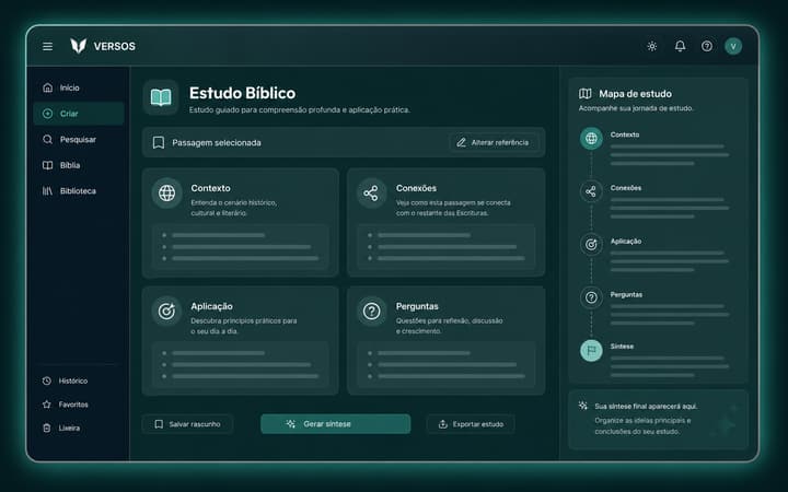 Mockup do VERSOS para estudo bíblico profundo